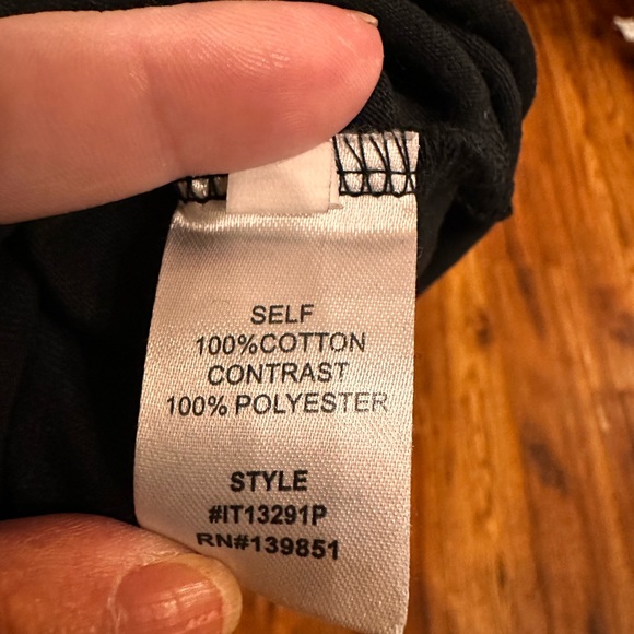 ODDY XL Acid Washed Black T with Delicate Lace Sleeves. PtP 24” Length 39” - Picture 6 of 7